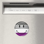 Happy Round Asexual Flag Magnet (In Situ (Geschirrspüler))