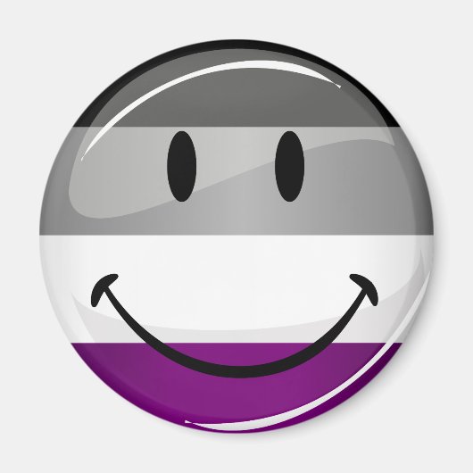 Happy Round Asexual Flag Magnet (Vorne)