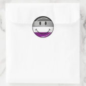 Happy Round Asexual Flag Runder Aufkleber (Tasche)