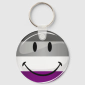 Happy Round Asexual Flag Schlüsselanhänger (Vorderseite)