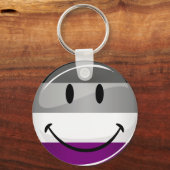 Happy Round Asexual Flag Schlüsselanhänger (Vorderseite)