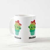 Happy Round Cactus Wear a Red Sombrero Kaffeetasse (Vorderseite Links)