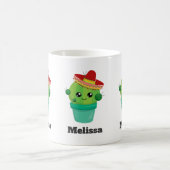 Happy Round Cactus Wear a Red Sombrero Kaffeetasse (Mittel)