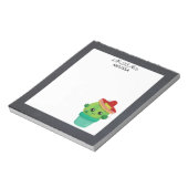 Happy Round Cactus Wear a Red Sombrero Notizblock (Rotiert)