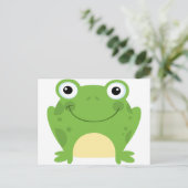 Happy Round Frog Postkarte (Stehend Vorderseite)