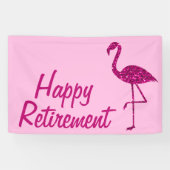 Happy Ruhestand funkelnd rosa Flamingo Custom text Banner (Horizontal)