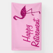 Happy Ruhestand funkelnd rosa Flamingo Custom text Banner (Vertikal)