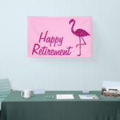 Happy Ruhestand funkelnd rosa Flamingo Custom text Banner (Messe)