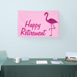 Happy Ruhestand funkelnd rosa Flamingo Custom text Banner
