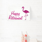 Happy Ruhestand funkelnd rosa Flamingo Custom text Banner (InSitu)