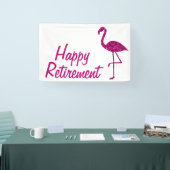 Happy Ruhestand funkelnd rosa Flamingo Custom text Banner (Messe)