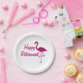 Happy Ruhestand funkelnd rosa Flamingo Custom text Pappteller (Party)