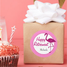 Happy Ruhestand funkelnd rosa Flamingo Custom text