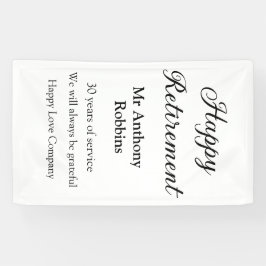 Happy Ruhestand hinzufügen Namen Jahre des Dienste Banner