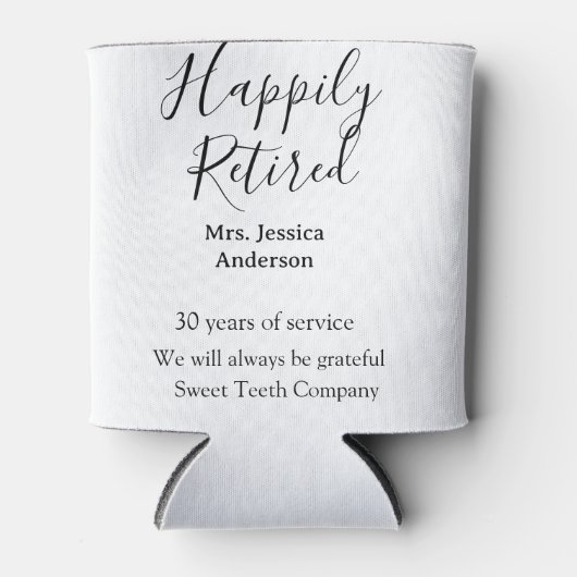 Happy Ruhestand hinzufügen Namen Jahre des Dienste Dosenkühler (Vorderseite)