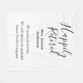 Happy Ruhestand hinzufügen Namen Jahre des Dienste Fleecedecke (Vorderseite (Horizontal))