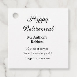 Happy Ruhestand hinzufügen Namen Jahre des Dienste Geschenkanhänger