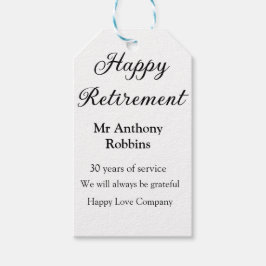 Happy Ruhestand hinzufügen Namen Jahre des Dienste Geschenkanhänger