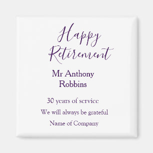Happy Ruhestand hinzufügen Namen Jahre des Dienste Magnet