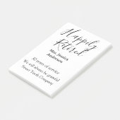 Happy Ruhestand hinzufügen Namen Jahre des Dienste Post-it Klebezettel (angewinkelt)