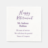 Happy Ruhestand hinzufügen Namen Jahre des Dienste Serviette (Vorderseite)