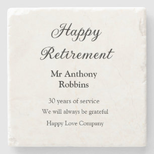 Happy Ruhestand hinzufügen Namen Jahre des Dienste Steinuntersetzer