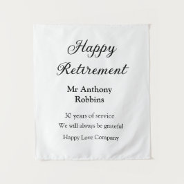 Happy Ruhestand hinzufügen Namen Jahre des Dienste Wandteppich