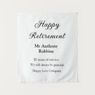 Happy Ruhestand hinzufügen Namen Jahre des Dienste Wandteppich
