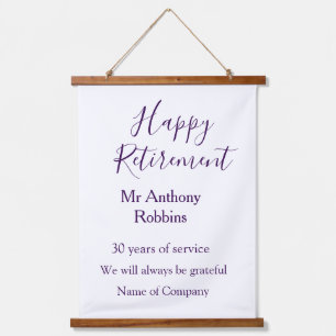 Happy Ruhestand hinzufügen Namen Jahre des Dienste Wandteppich Mit Holzrahmen