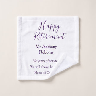 Happy Ruhestand hinzufügen Namen Jahre des Dienste Waschlappen