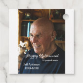 Happy Ruhestand Name Foto Jahre Dienst oder Geschenkanhänger (Rückseite)