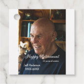 Happy Ruhestand Name Foto Jahre Dienst oder Geschenkanhänger (Vorderseite)