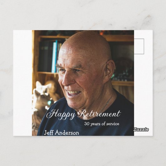 Happy Ruhestand Name Foto Jahre Dienst oder Postkarte (Rückseite)