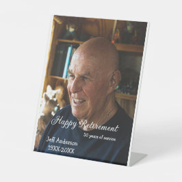 Happy Ruhestand Name Foto Jahre Dienst oder Sockelschild