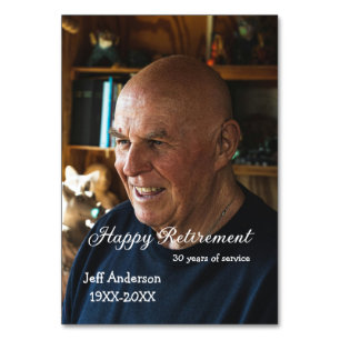 Happy Ruhestand Name Foto Jahre Dienst oder Tischnummer