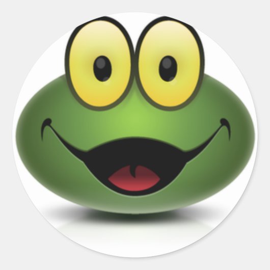 Happy Runder Aufkleber (Vorderseite)