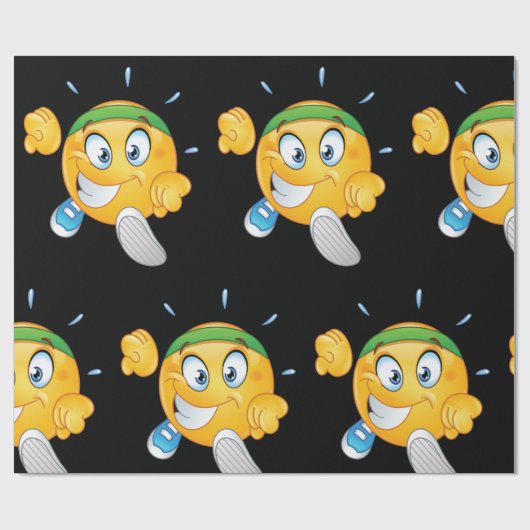 Happy Running Emoji Geschenkpapier (Flach)