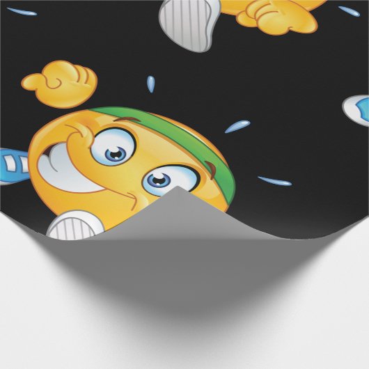 Happy Running Emoji Geschenkpapier (Ecke)