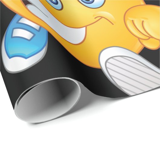 Happy Running Emoji Geschenkpapier (Rolleneckpunkt)
