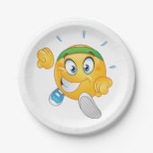 Happy Running Emoji Pappteller (Vorderseite)