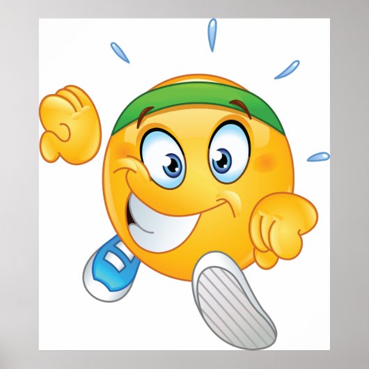 Happy Running Emoji Poster (Vorne)