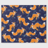 Happy Running Fox Wrapping Paper Geschenkpapier (Flach)