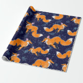 Happy Running Fox Wrapping Paper Geschenkpapier (Ungerollt)