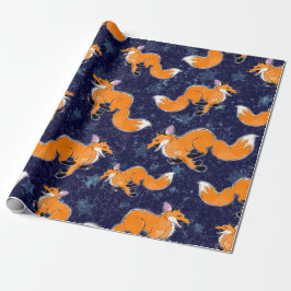 Happy Running Fox Wrapping Paper Geschenkpapier