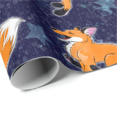 Happy Running Fox Wrapping Paper Geschenkpapier (Rolleneckpunkt)