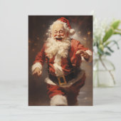 Happy Running Santa Feiertagskarte (Stehend Vorderseite)
