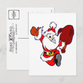 Happy Running Santa Feiertagspostkarte (Vorne/Hinten)