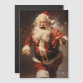 Happy Running Santa Magnetkarte (Vorne/Hinten)