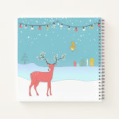 Happy Rustic Snowman Winter Scene Notebook Notizblock (Rückseite)