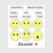 Happy Sad Angry müde normale Stimmungslage Faces Aufkleber (Blatt)